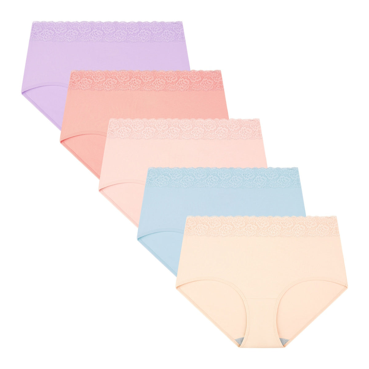 Women's Plus Size Lace Briefs 5-Pack