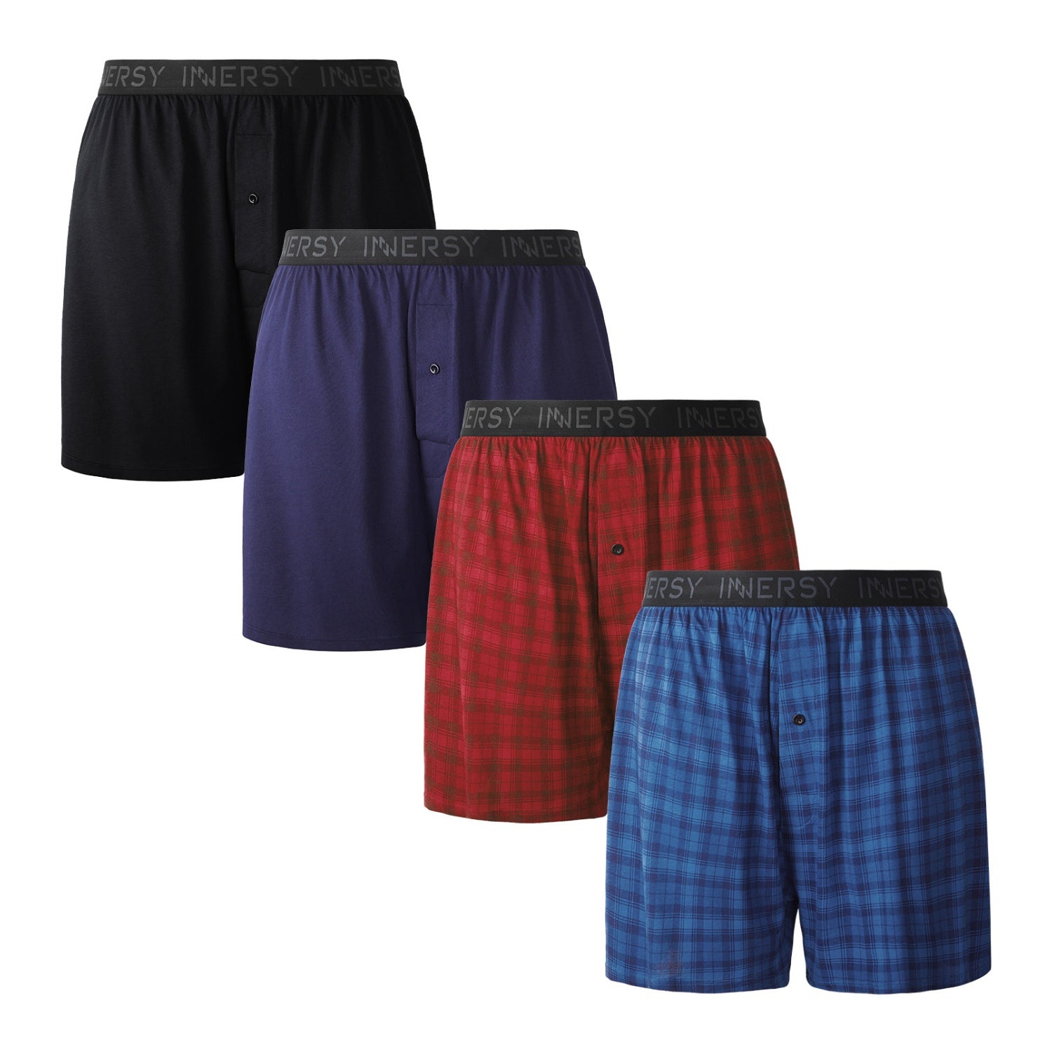 Men's Cotton Plus Size Loose Fit Boxers 4-Pack