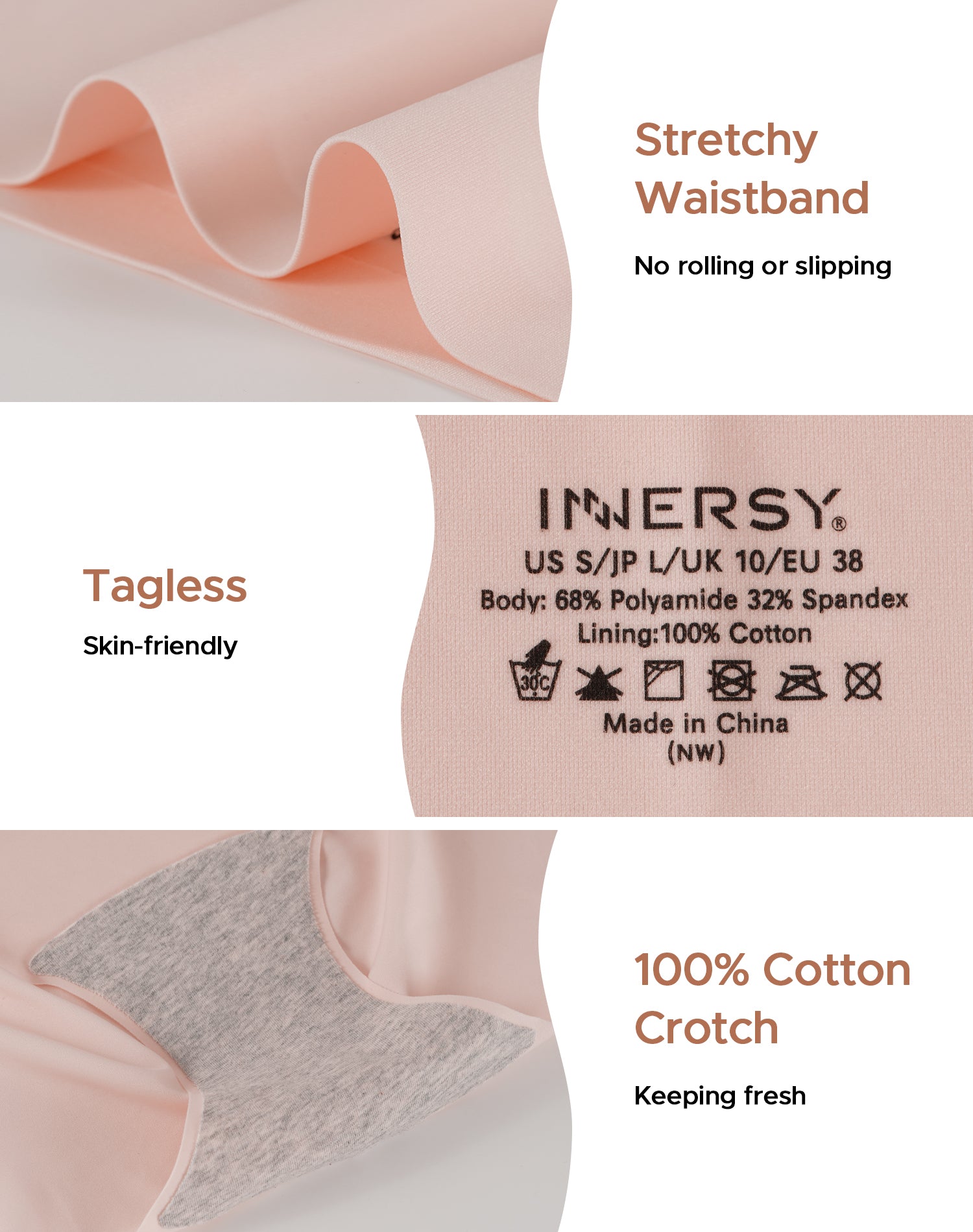 Women's Hi-Waist Seamless Briefs 3-Pack