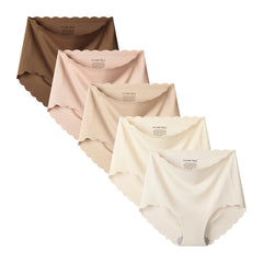 Women's Seamless No Show Wave Edge Briefs 5-Pack