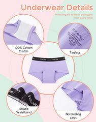 Girls‘ Aged 8-16 Cotton Boyshorts 6-Pack