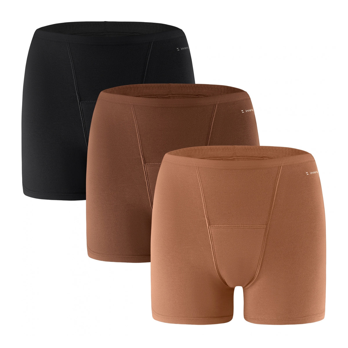 Women's Cotton High Waisted Period Boxer Underwear 3-Pack