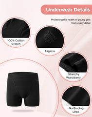 Girls‘ Aged 8-16 Period Boyshorts Underwear 4-Pack