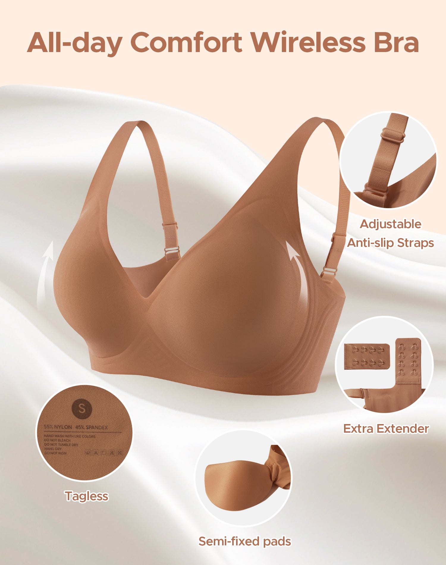 Women's No-Wire Seamless Push Up Bra