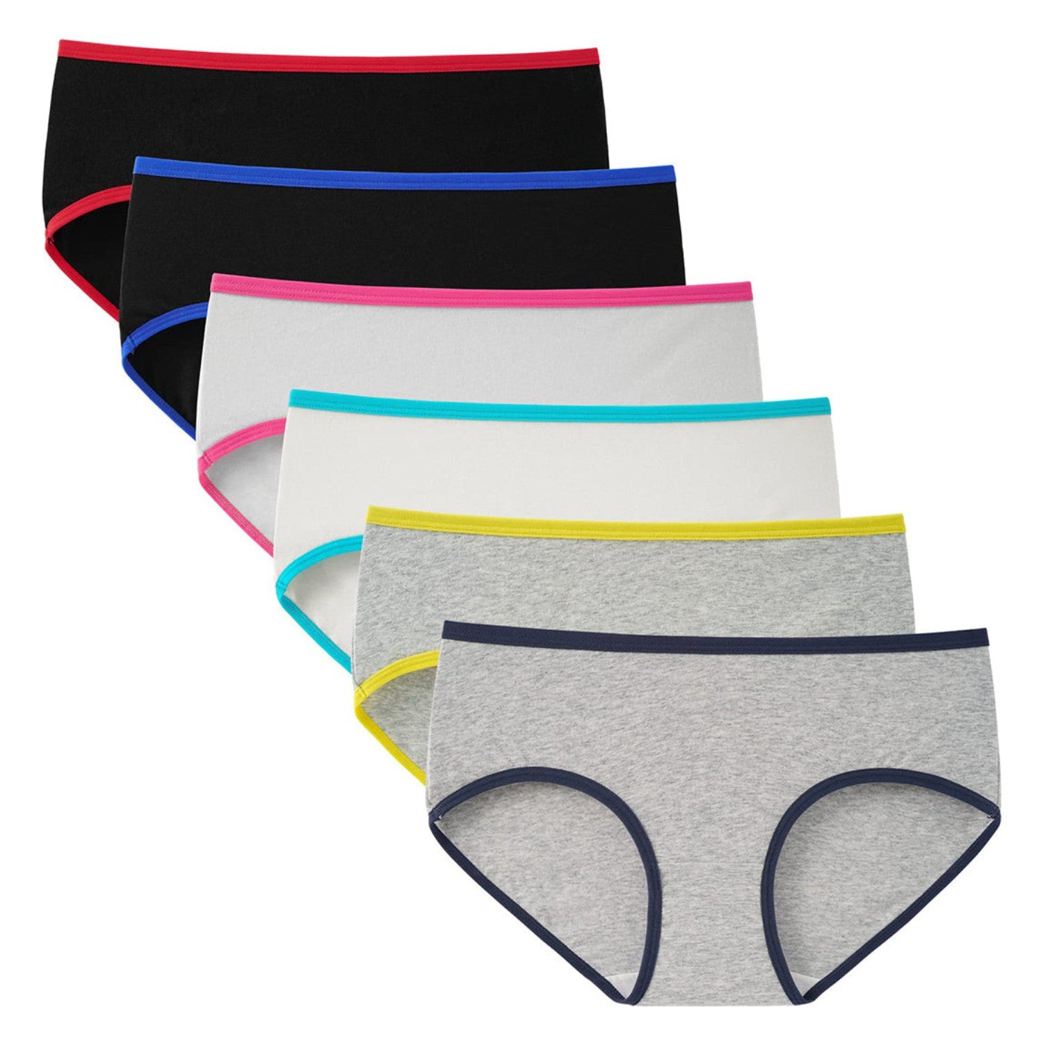 Girls Aged 8-16 Cotton Briefs Panties 6-Pack