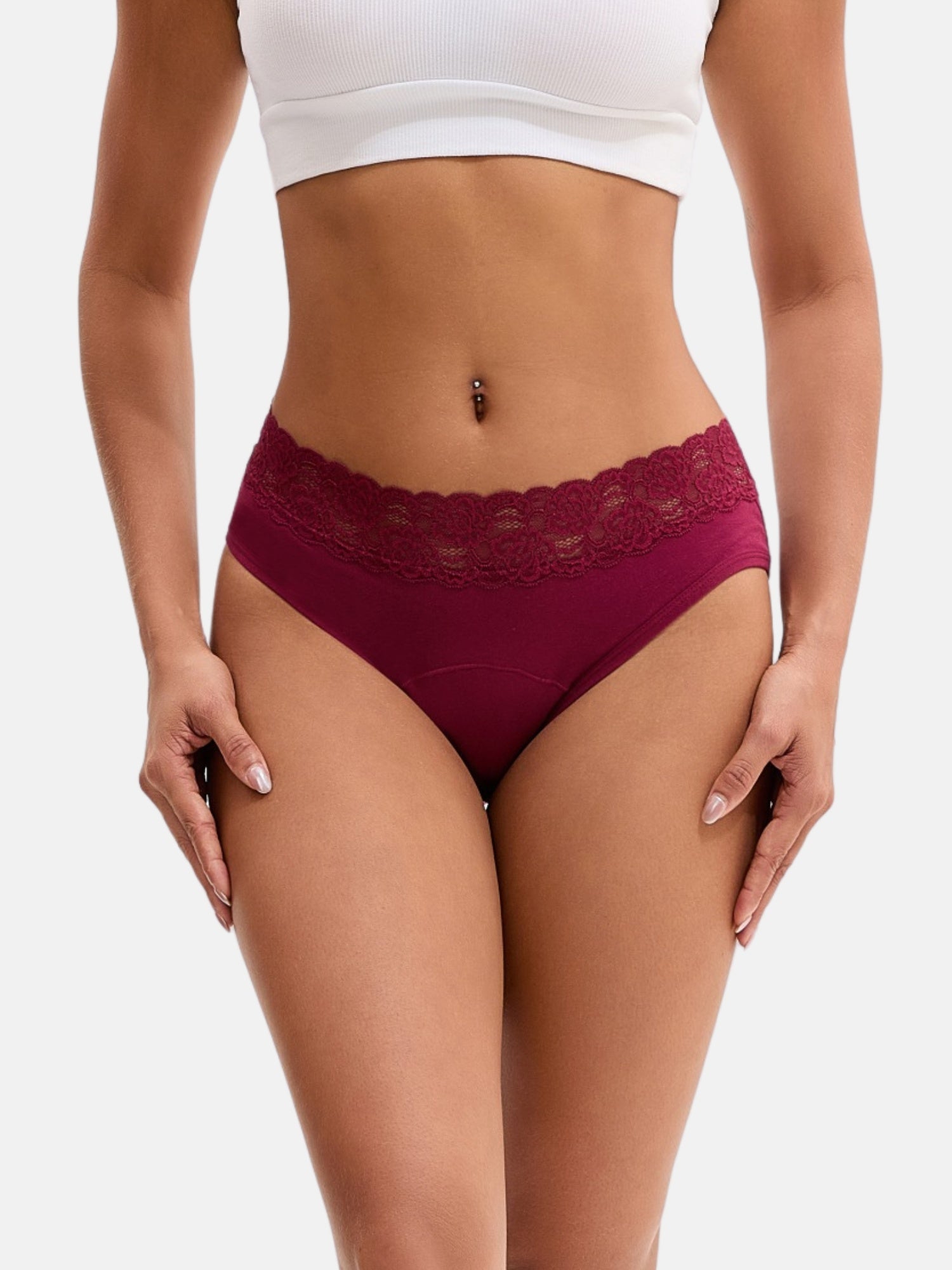 Women's Cotton Lace Period Underwear 3-Pack
