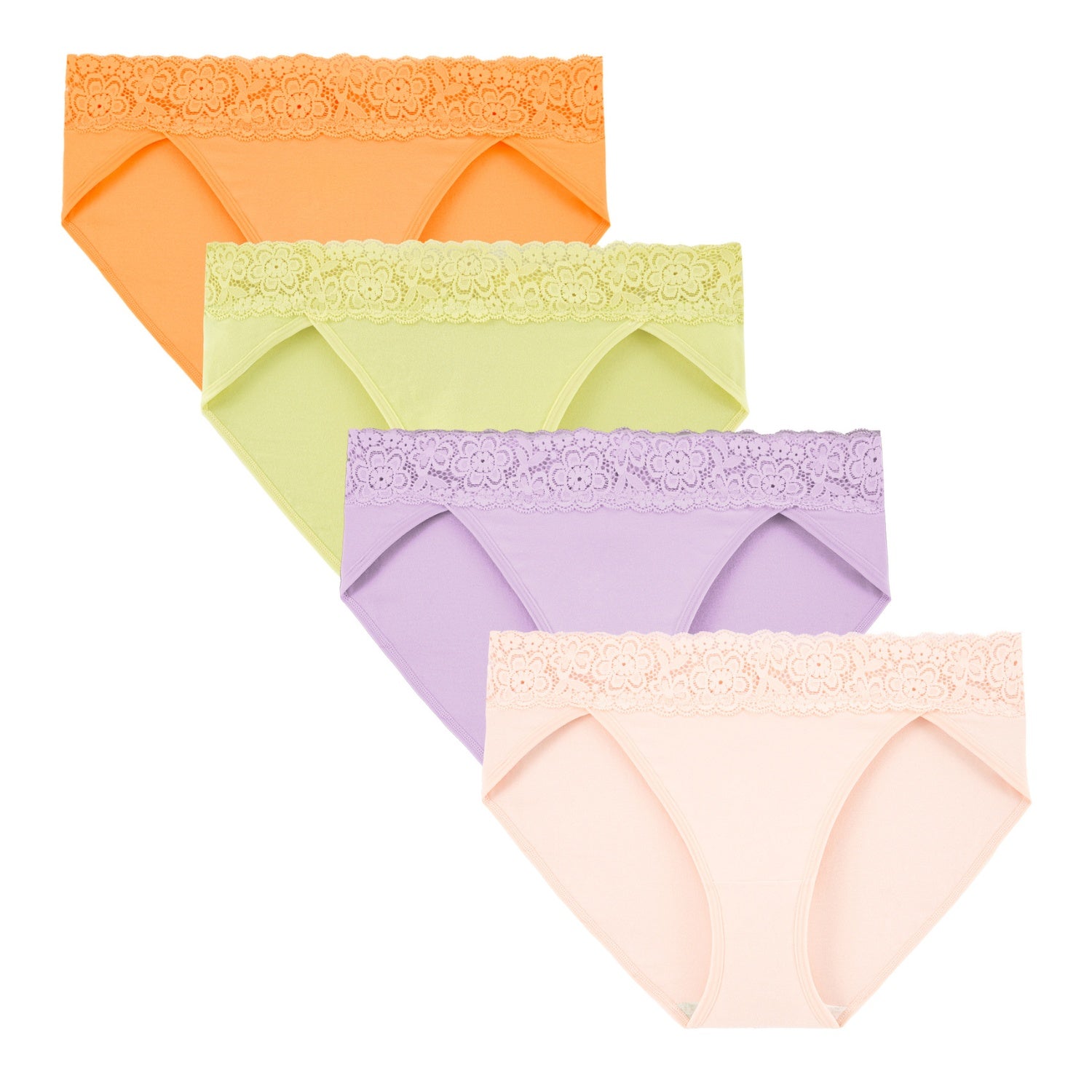 Women's High Cut Lace Bikini Panties 4-Pack