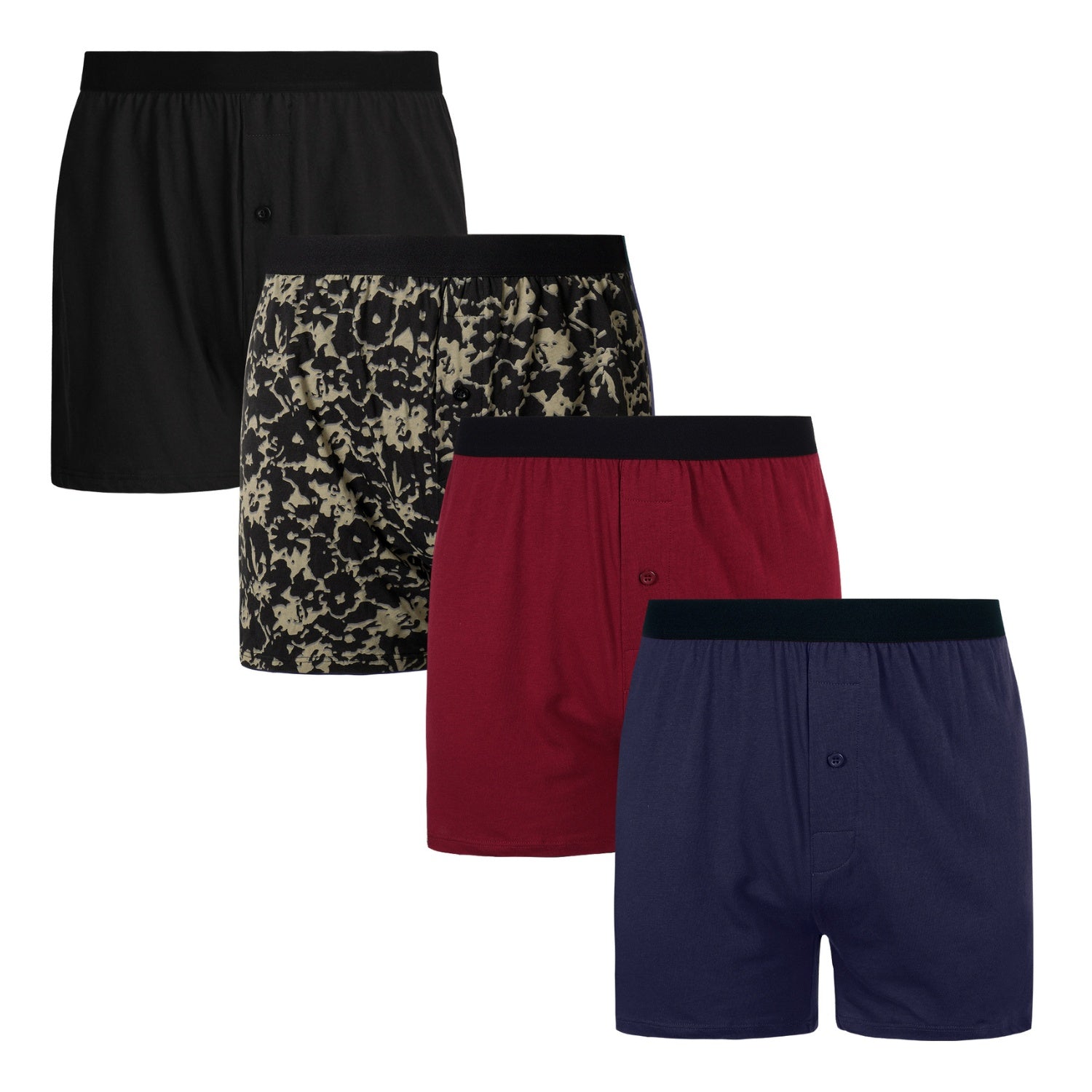 Men's Cotton Knit Boxer Shorts 4-Pack