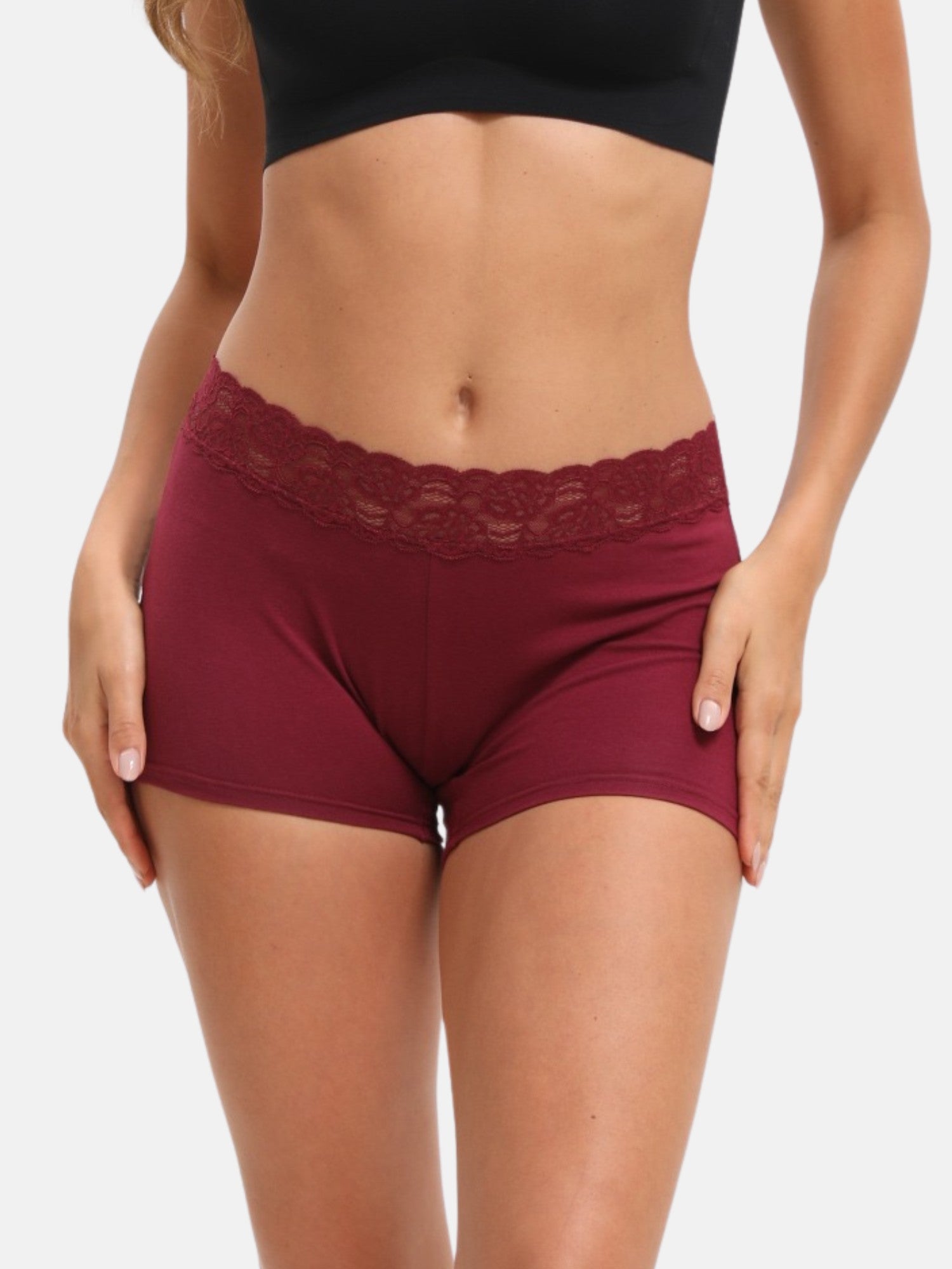 Women's Lace Cotton Soft Boyshorts 3-Pack