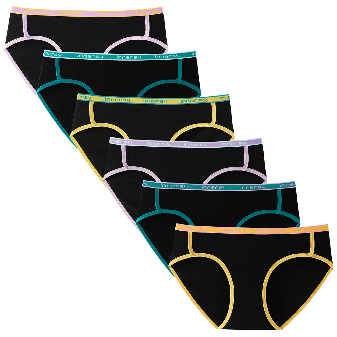 Girls Aged 8-16 Cotton Hipster Panties 6-Pack