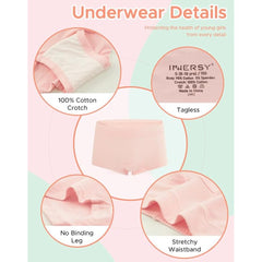 Girls Aged 8-16 Soft Cotton Panties 5-Pack