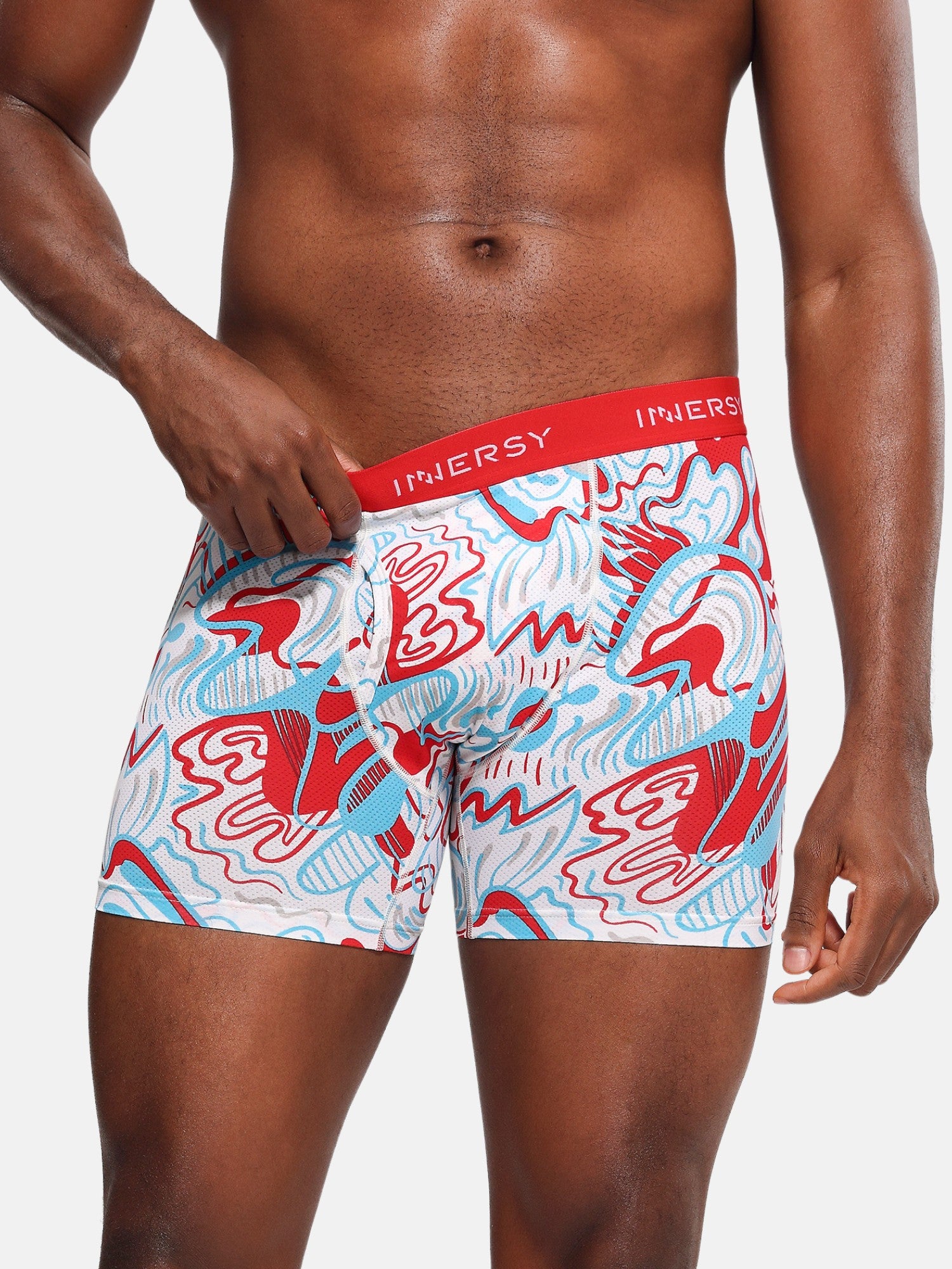 INSPIRE CHIC Men's Solid Color Elastic Waistband Lightweight Breathable Boxer Brief 34 Dark Blue