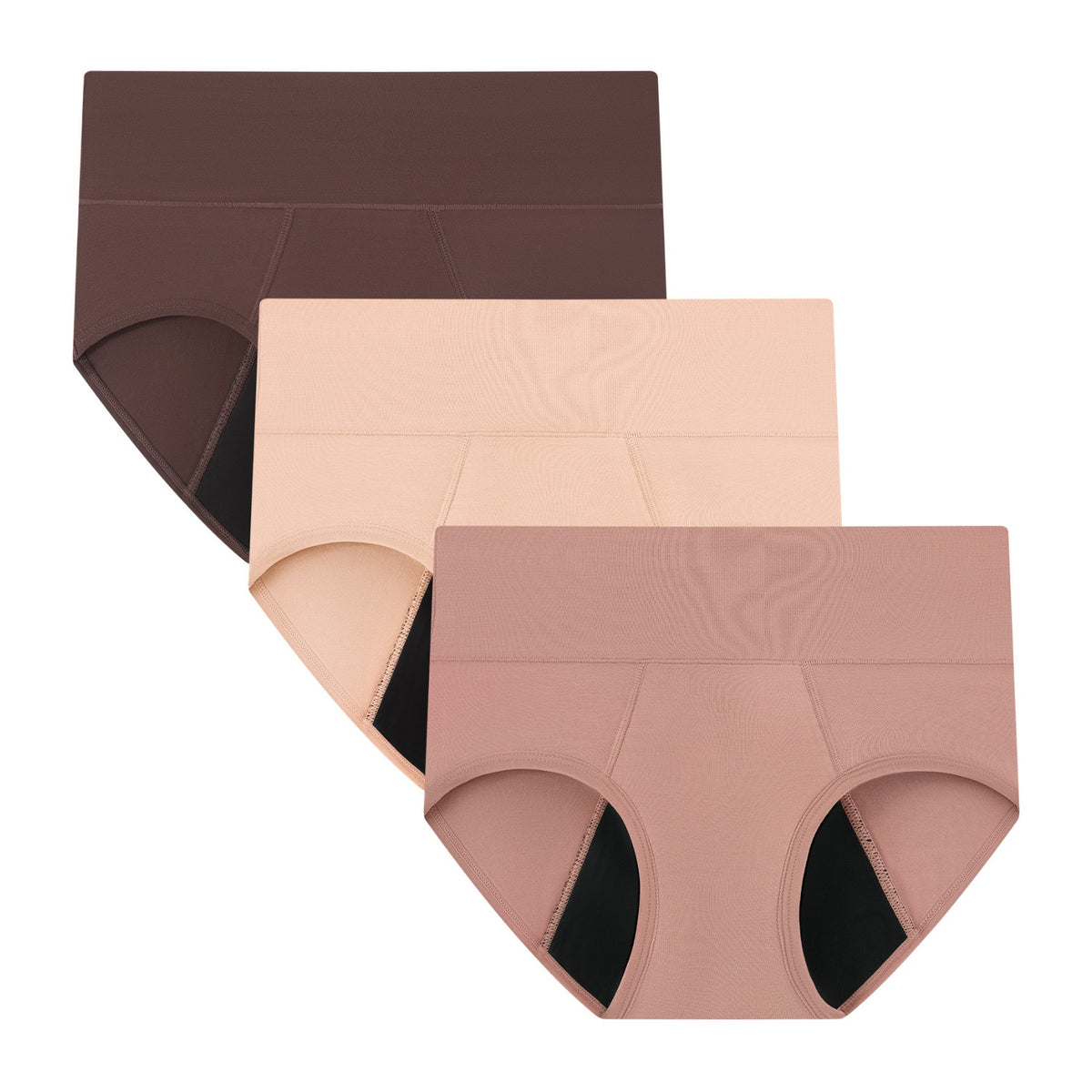 Women's Hi-Waist Bamboo Viscose Heavy Flow Period Underwear 3-Pack