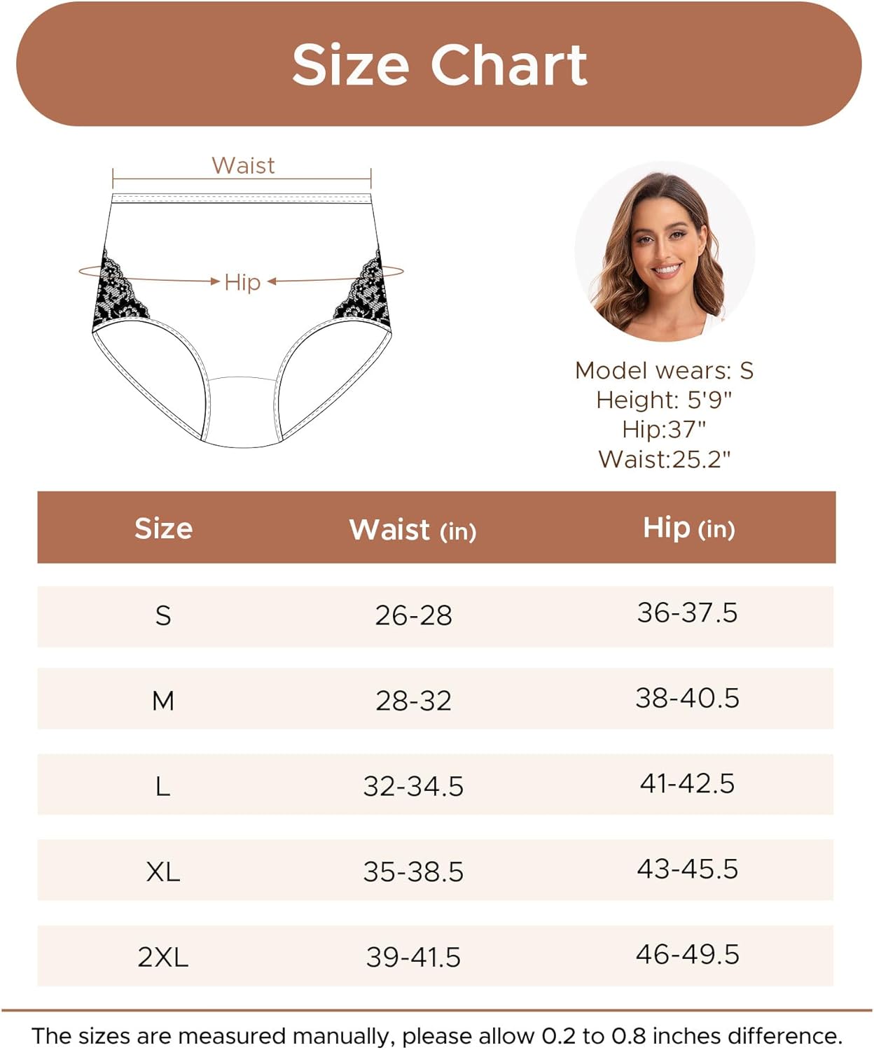 Women's High Waisted Lace Full Coverage Briefs 4-Pack