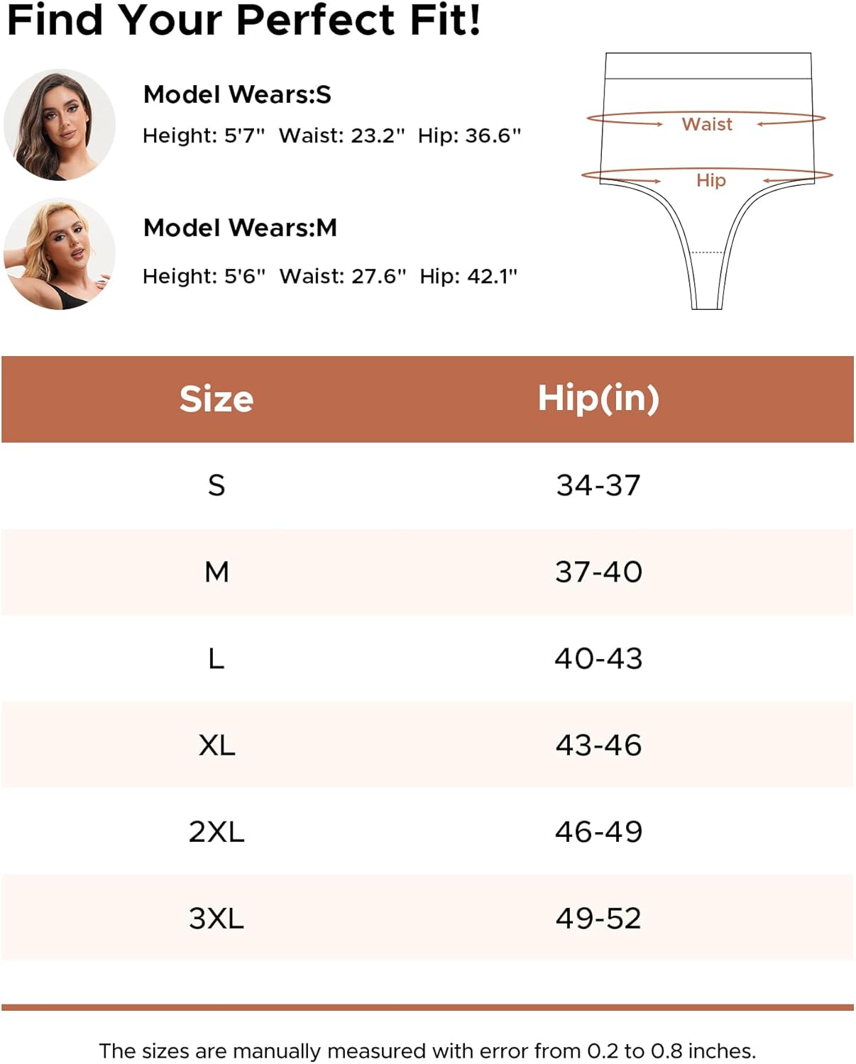 Women's High Waisted Seamless Tummy Control Thong Shapewear 3-Pack