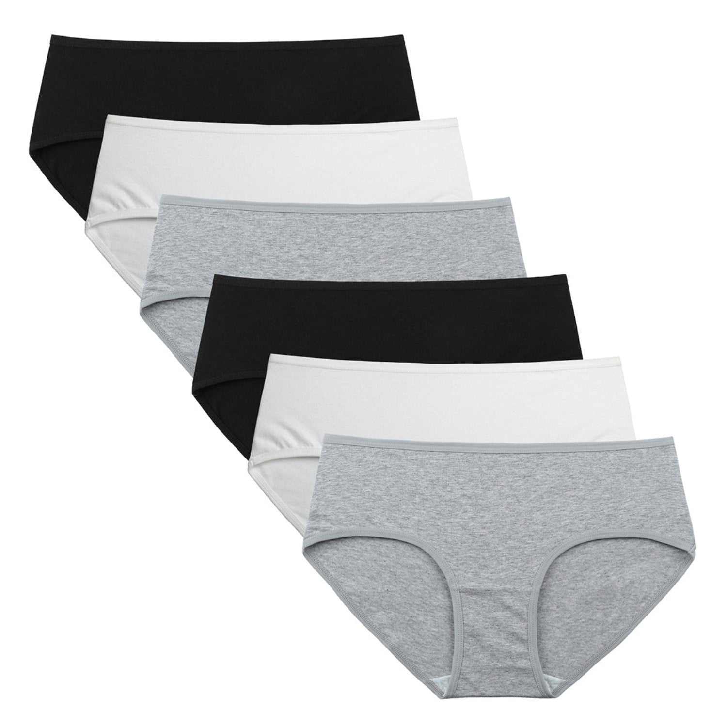 Women's Cotton Mid Waist Hipster 6-Pack