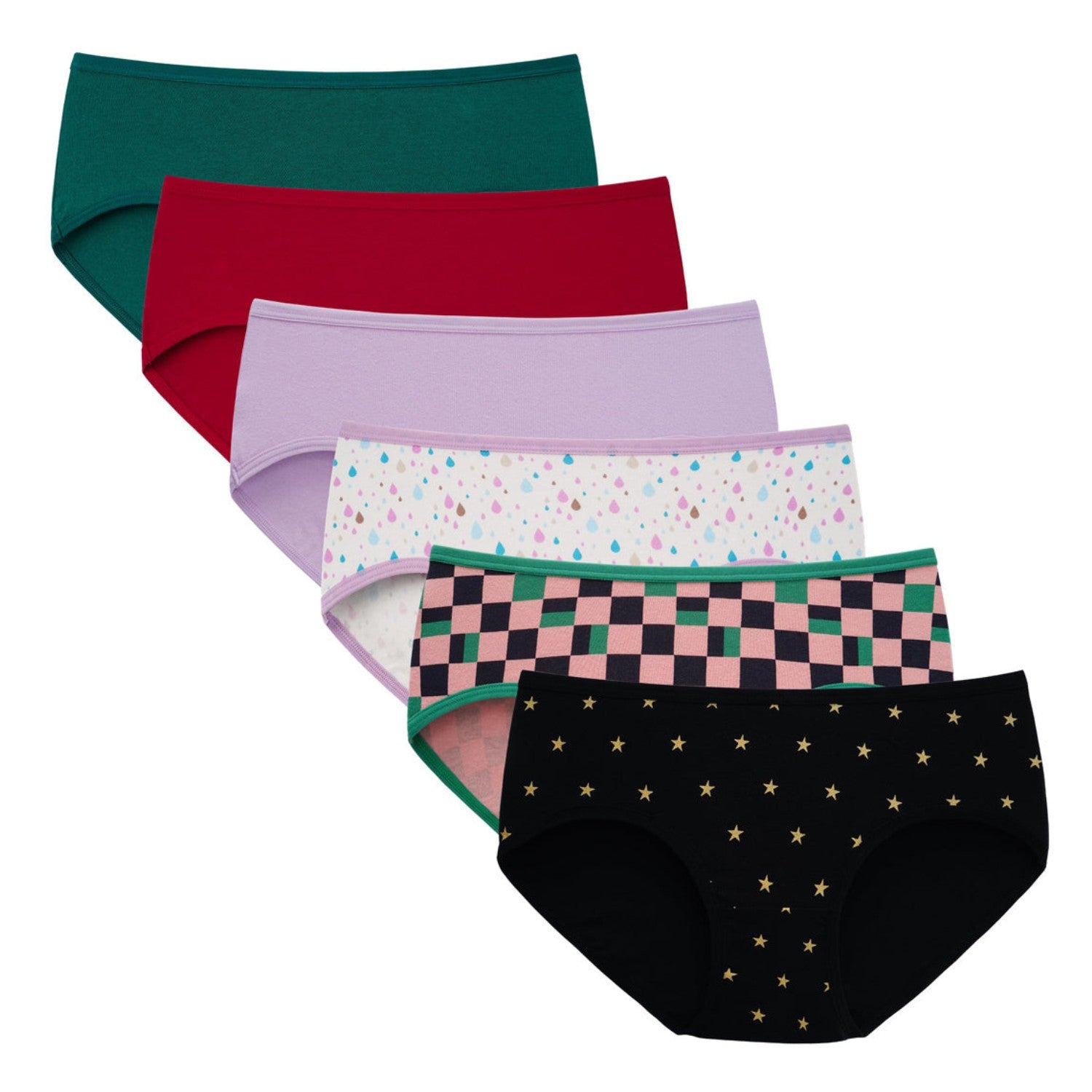 Girls Aged 8-16 Cotton Briefs Panties 6-Pack