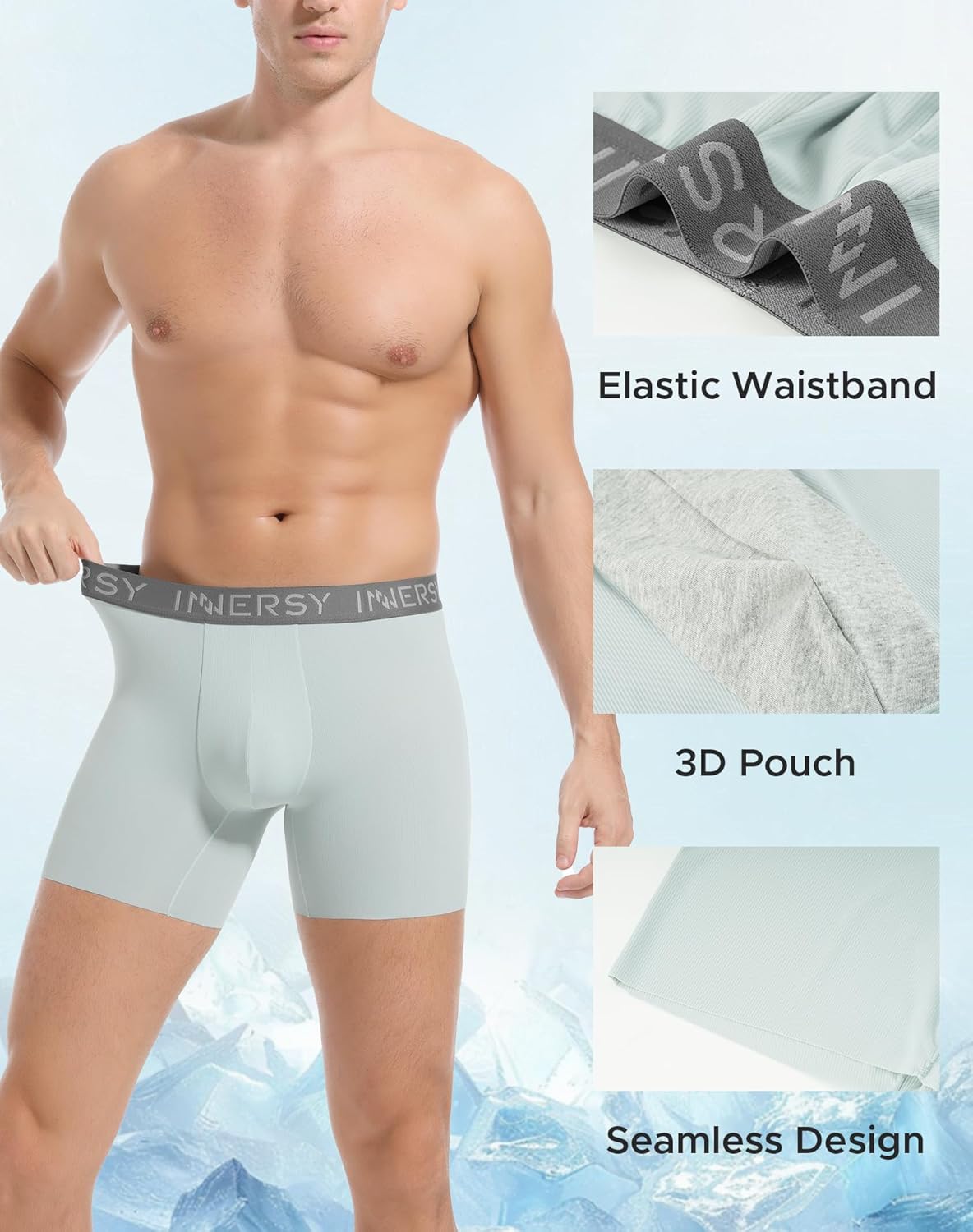 Men's Seamless Cooling Boxer Briefs 3-Pack