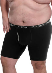 Men's Cotton Plus Size Boxer Briefs 4-Pack