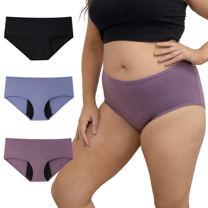 Women's Plus Size Leak-Proof Period Panties 3-Pack