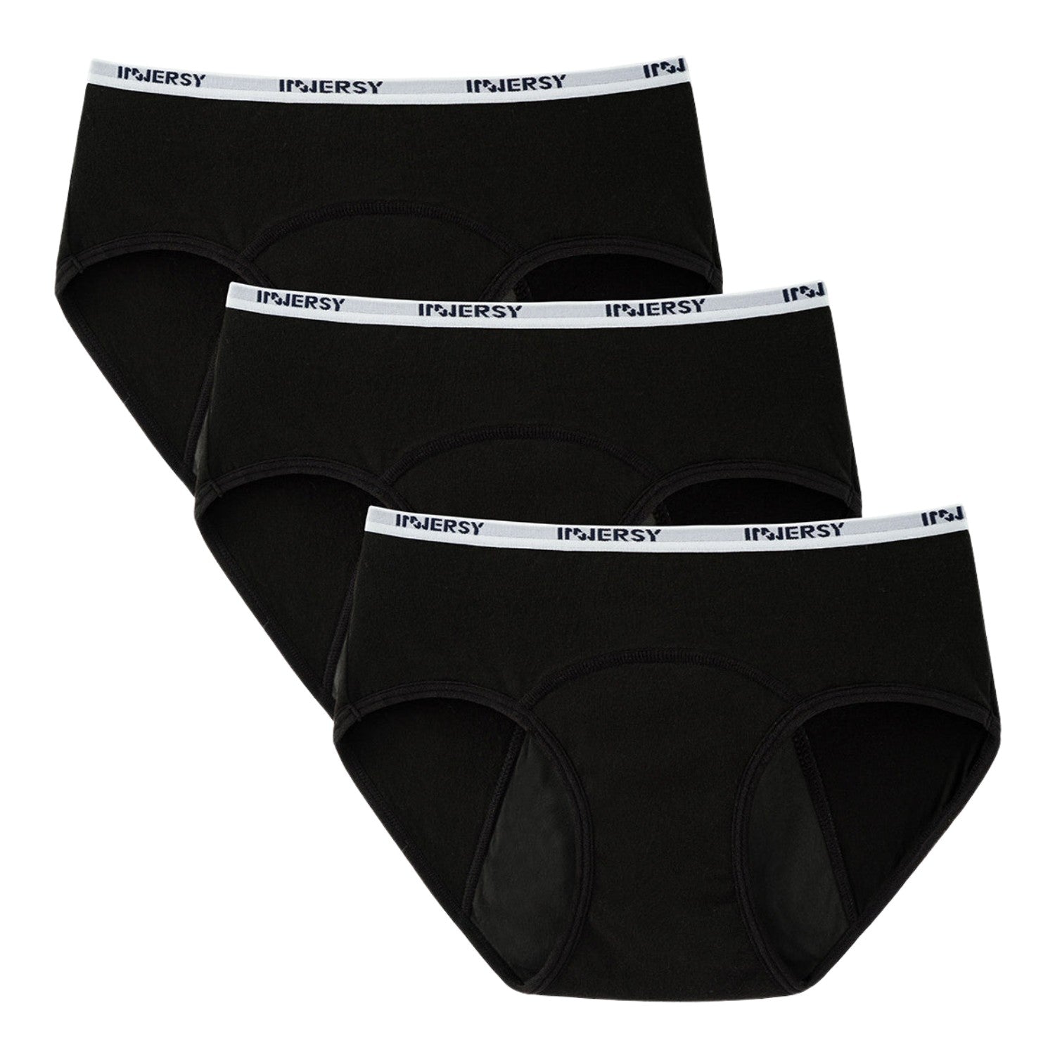 INNERSY Perioden Ondergoed Meisjes 3-Pack - Lekvrije Katoenen Slipjes Kleurrijk Zwart 14 Jaren