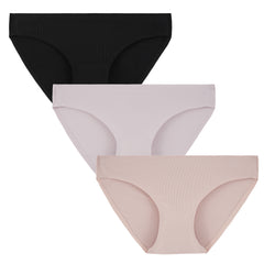 Women's Underwear Seamless Nylon Bikini Panties 3-Pack