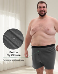 Men's Cotton Plus Size Loose Fit Boxers 3-Pack