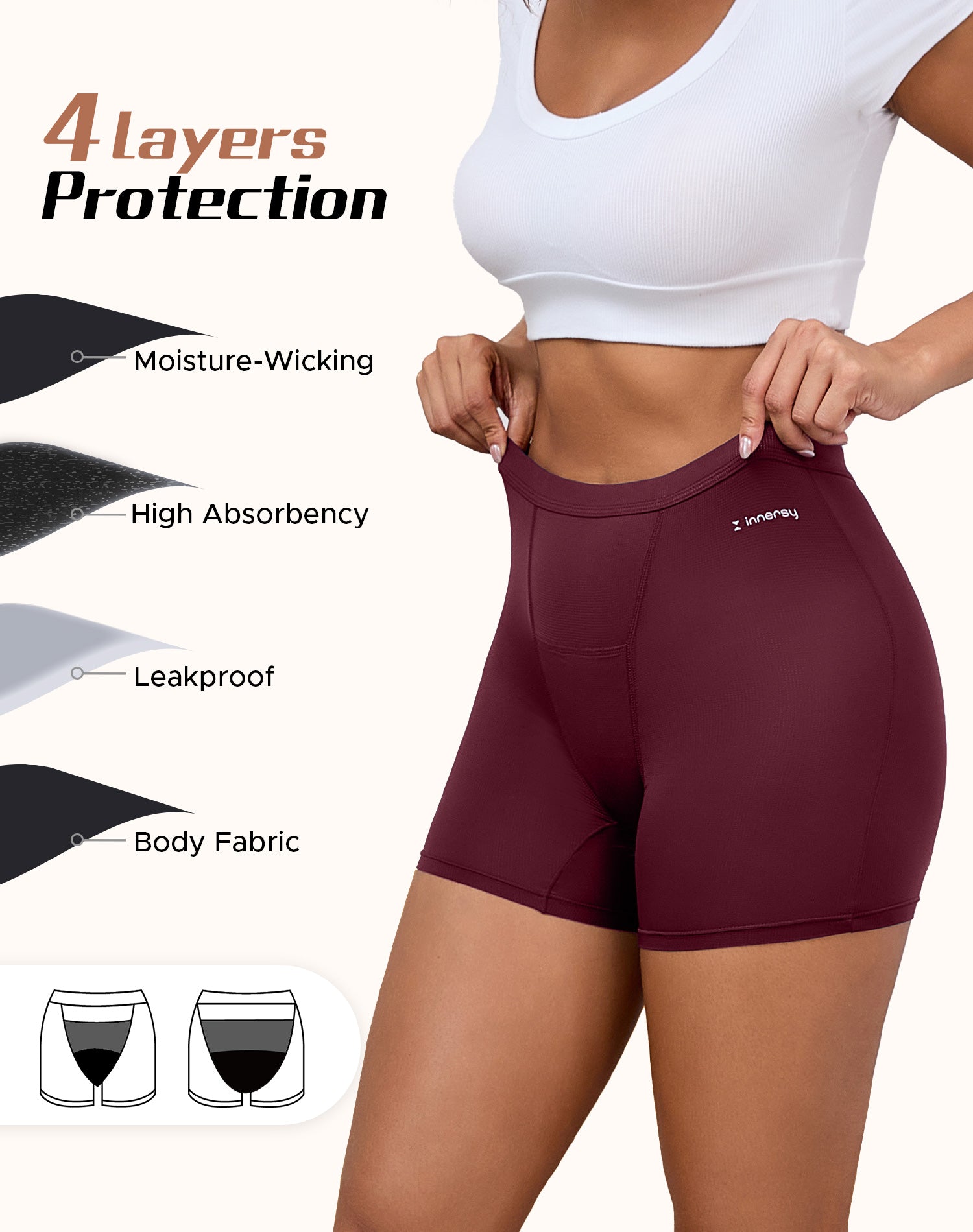Women's Period Underwear Boy Shorts 3-Pack