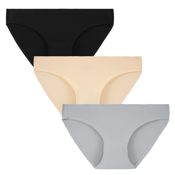 Women's Underwear Seamless Nylon Bikini Panties 3-Pack