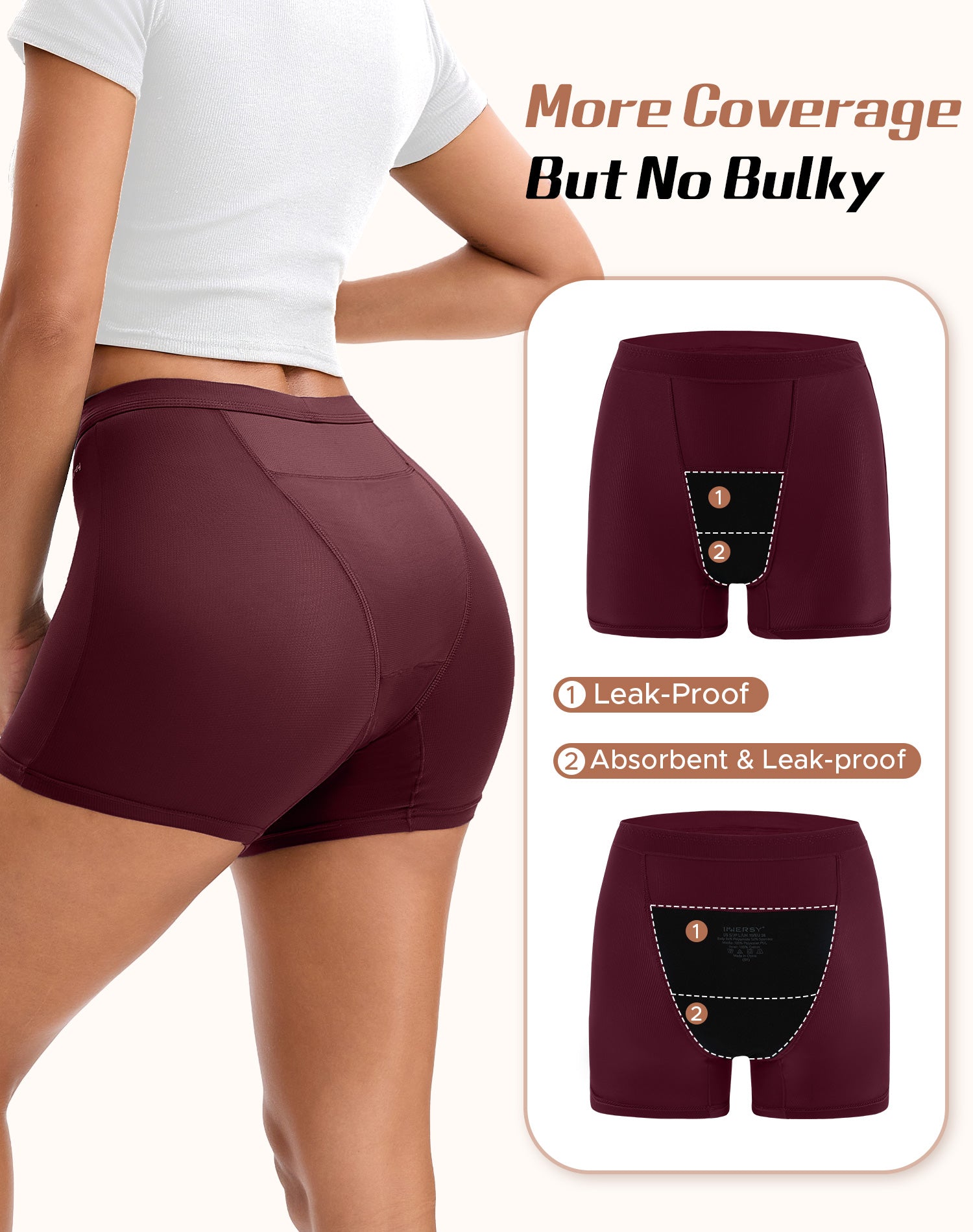 Women's Period Underwear Boy Shorts 3-Pack