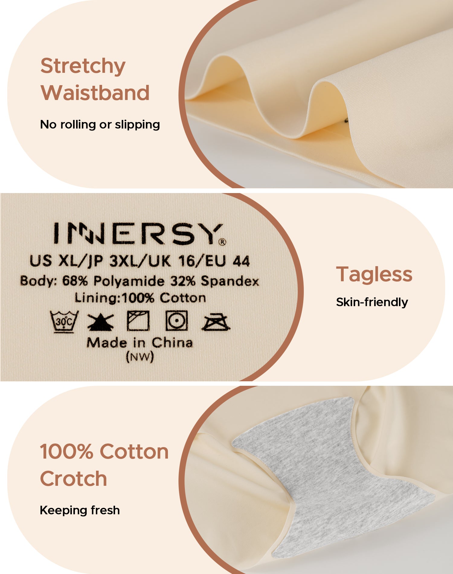 Women's Hi-Waist Seamless Briefs 4-Pack