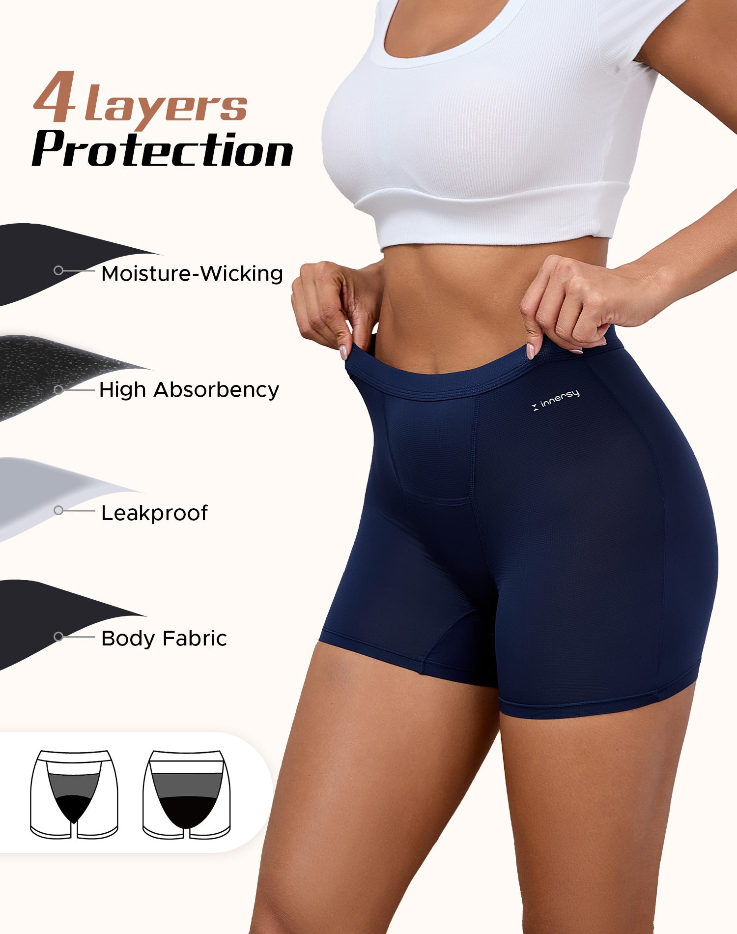 Women's Period Underwear Boy Shorts 3-Pack