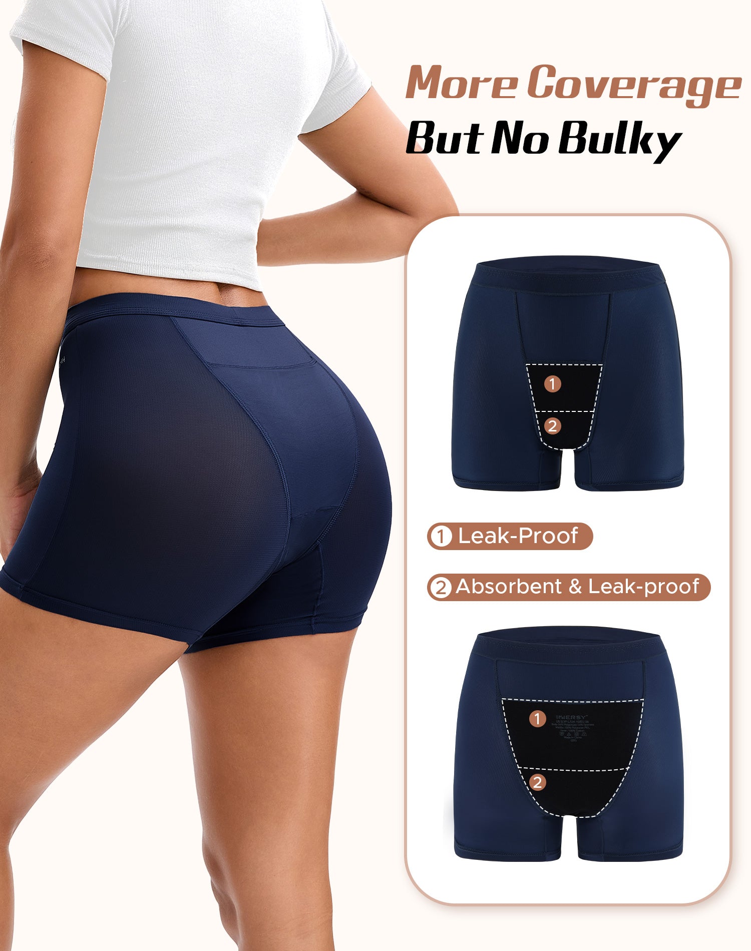 Women's Period Underwear Boy Shorts 3-Pack