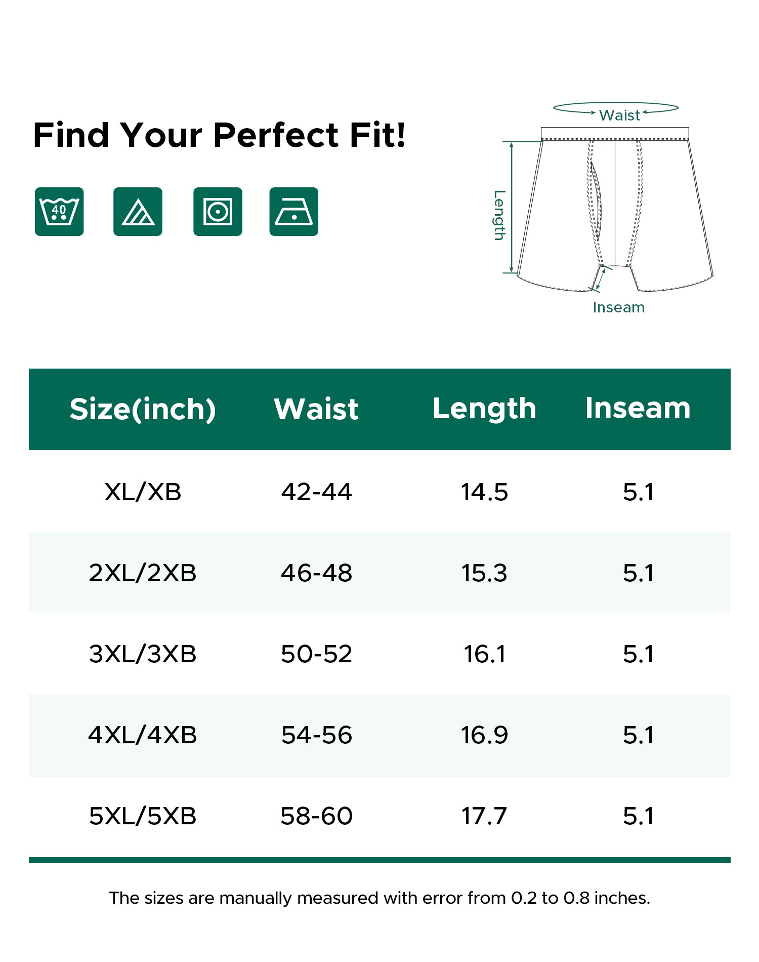 Men's Cotton Plus Size Boxer Briefs 5-Pack
