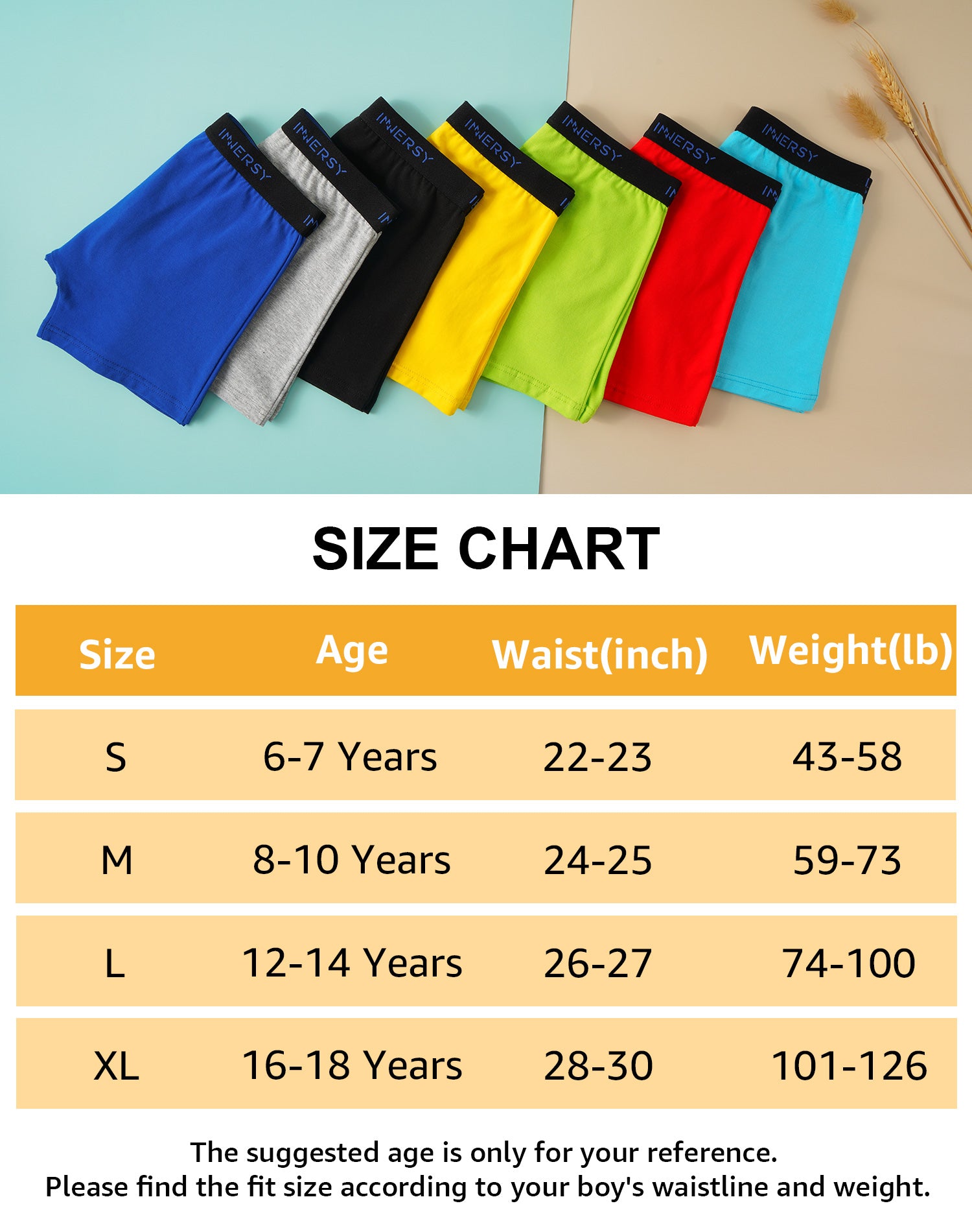 Boys Aged 6-18 Cotton Boxer Briefs 5-Pack