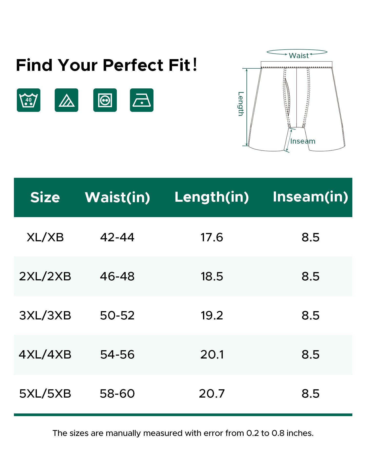 Men's Cotton Plus Size Long Leg Boxer Briefs 3-Pack