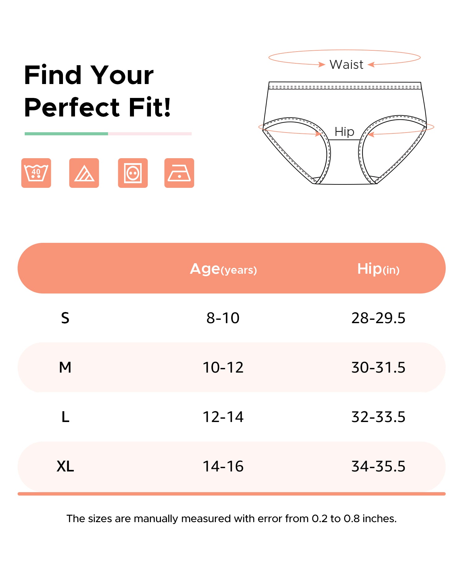 Girls‘ Aged 8-16 Contrasting Color Briefs 6-Pack