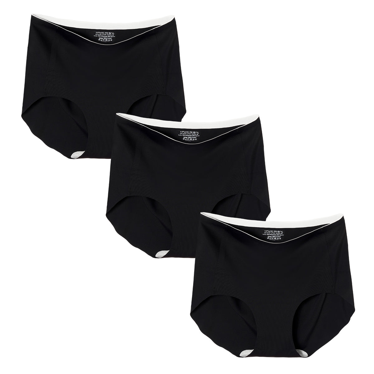 Women's No Show Briefs High Waist 3-Pack