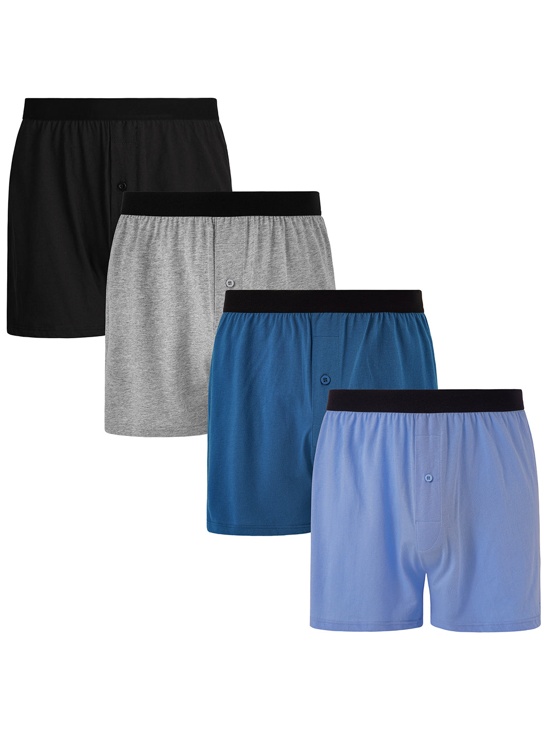 Men's Cotton Knit Boxer Shorts 4-Pack