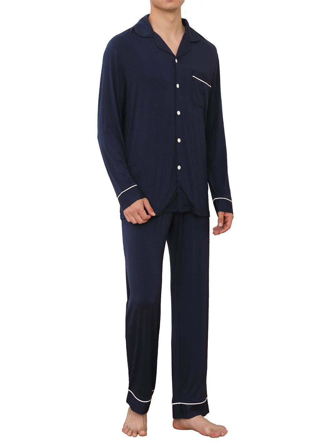 Men's Pajamas Sleepwear Button Up Set