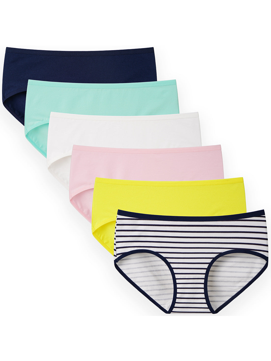 INNERSY Underwear for Women Soft Cotton Knickers Ladies Mid Rise Briefs  Basic 6