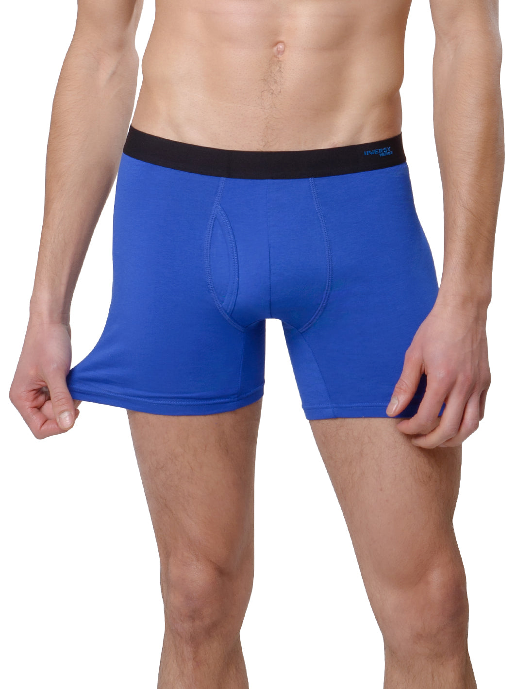 INNERSY Men's Micro Modal Boxer Briefs No Show Short Leg Trunks Underwear 3  Pack (M, Dark Crimson/Navy/Saxony Blue) 