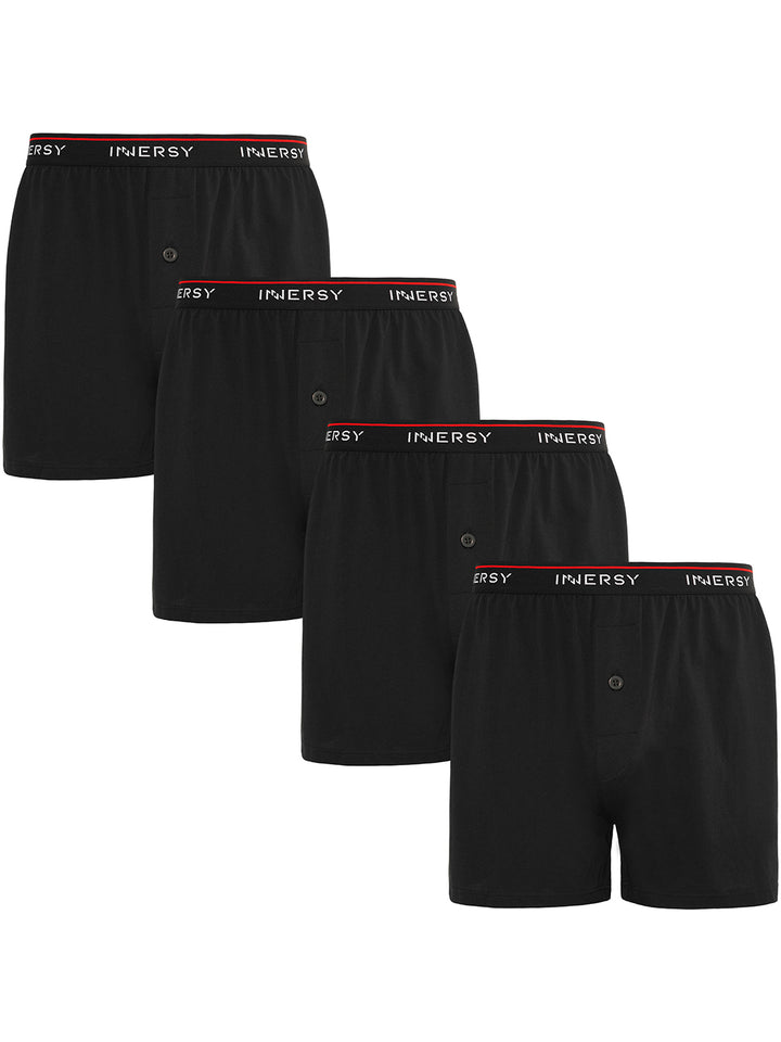 Men's Cotton Knit Boxer Shorts 4-Pack