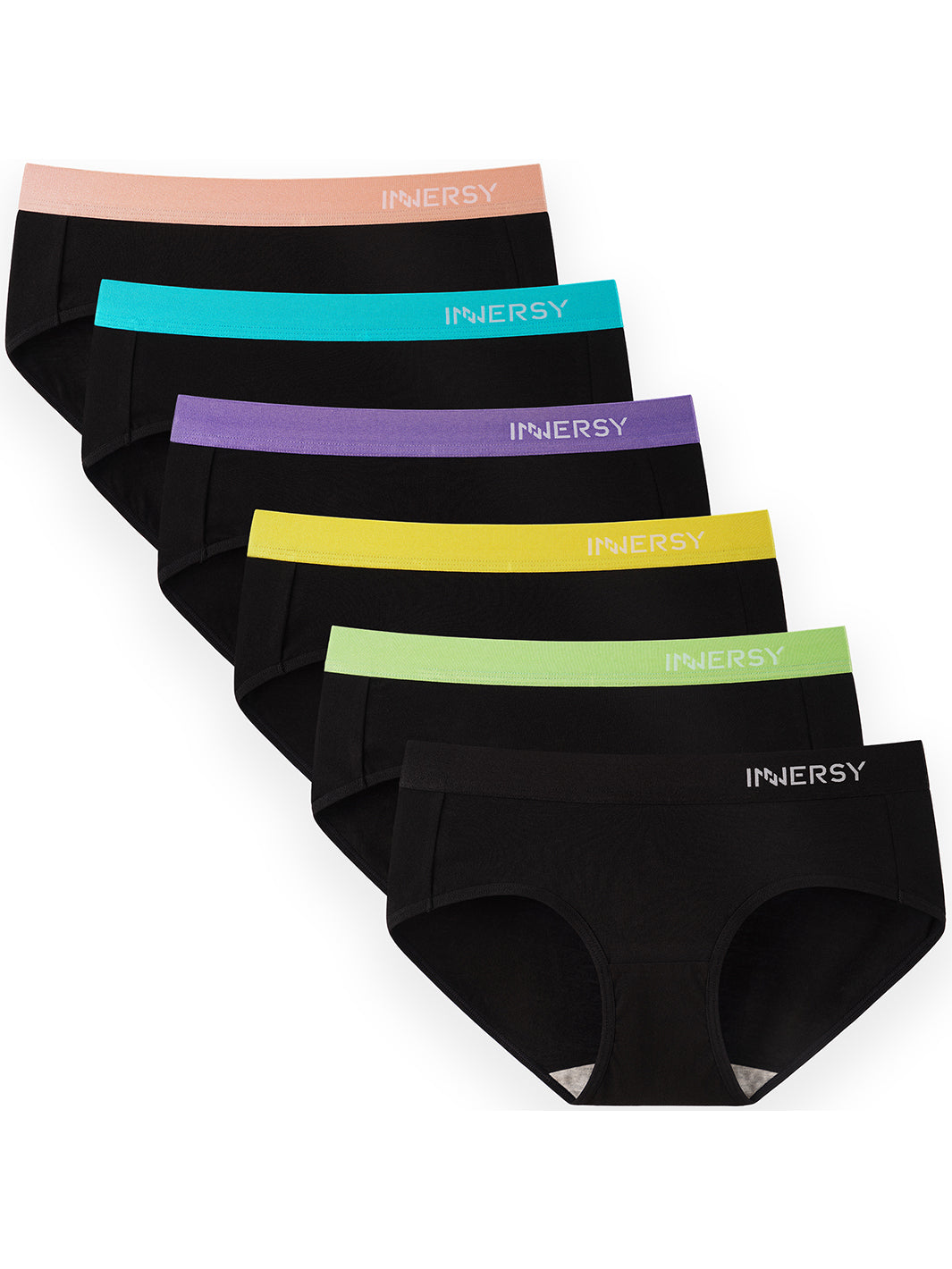 Womens Mid Rise Cotton Wide Waistband Hipster 6 Pack – Innersy Store