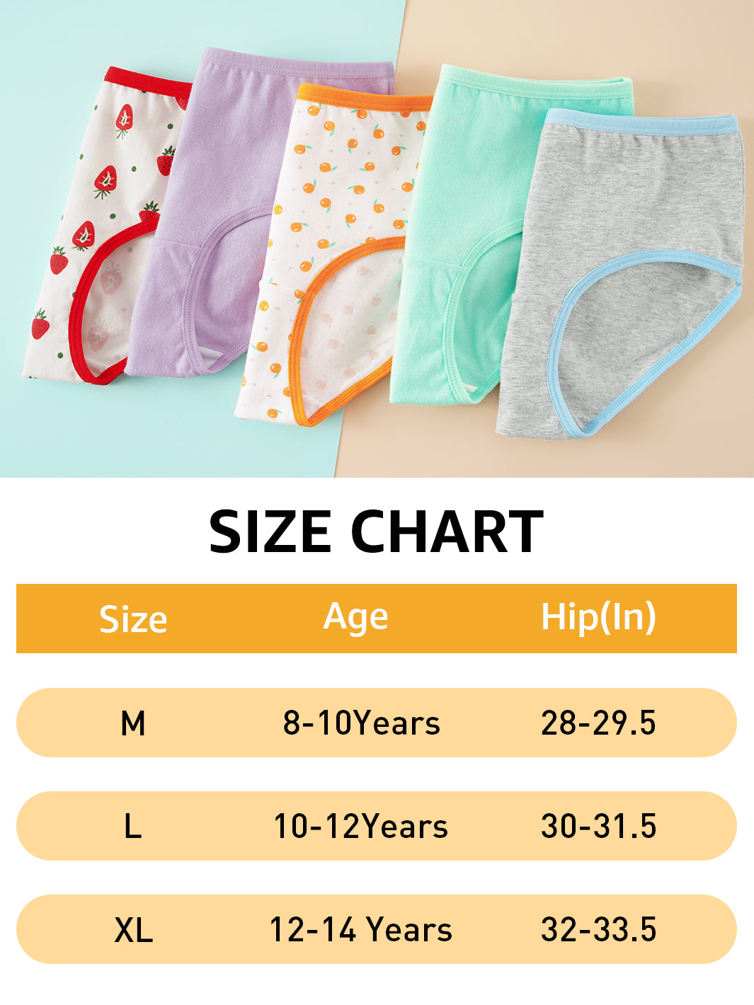 Girls Toddler Training Underwear 4-14 Years 5 Pack