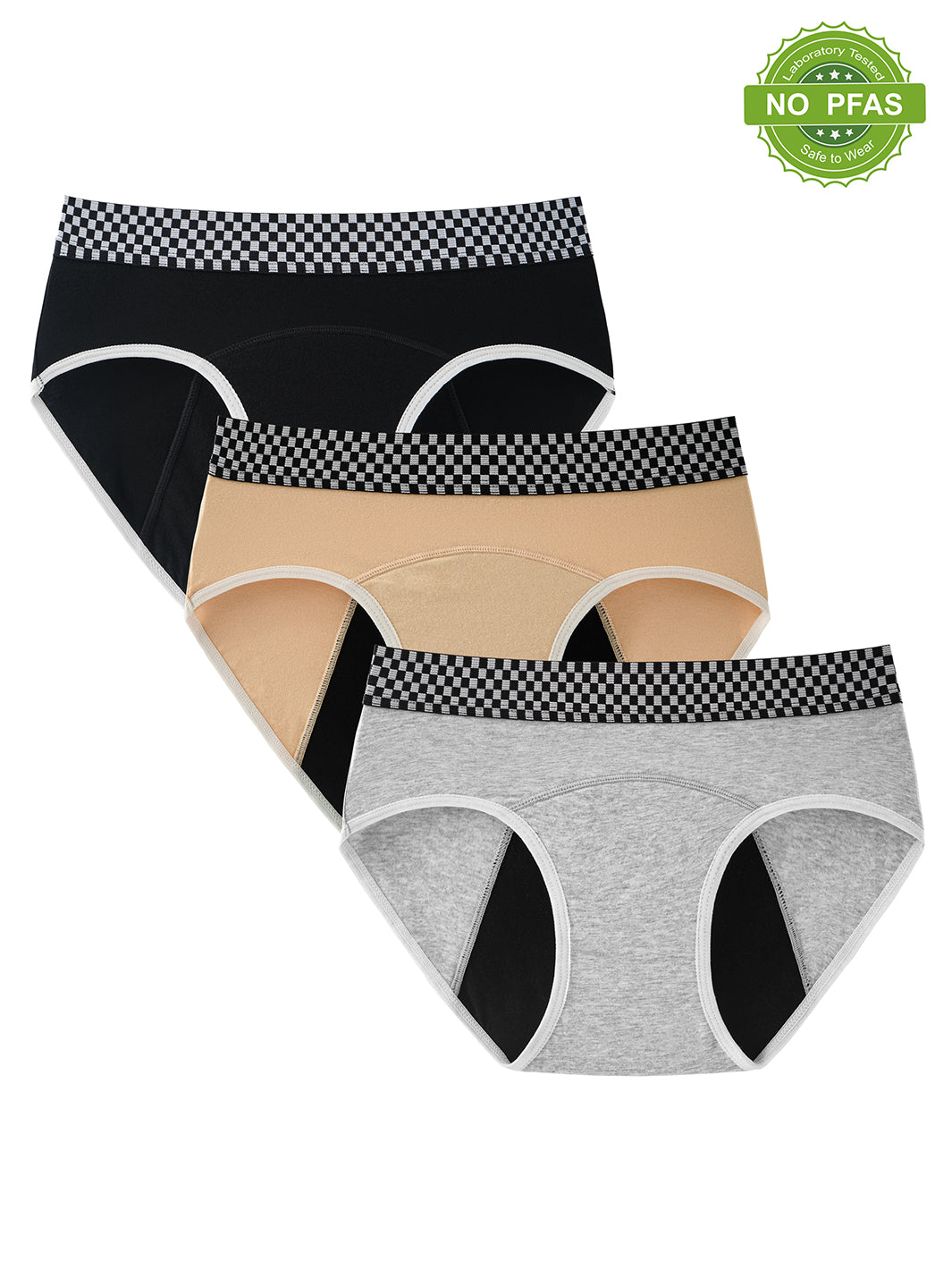 INNERSY Big Girls' Period Panties Menstrual Underwear for First Period  Starter 3-Pack (L(12-14 yrs), Dot&Stripe) 