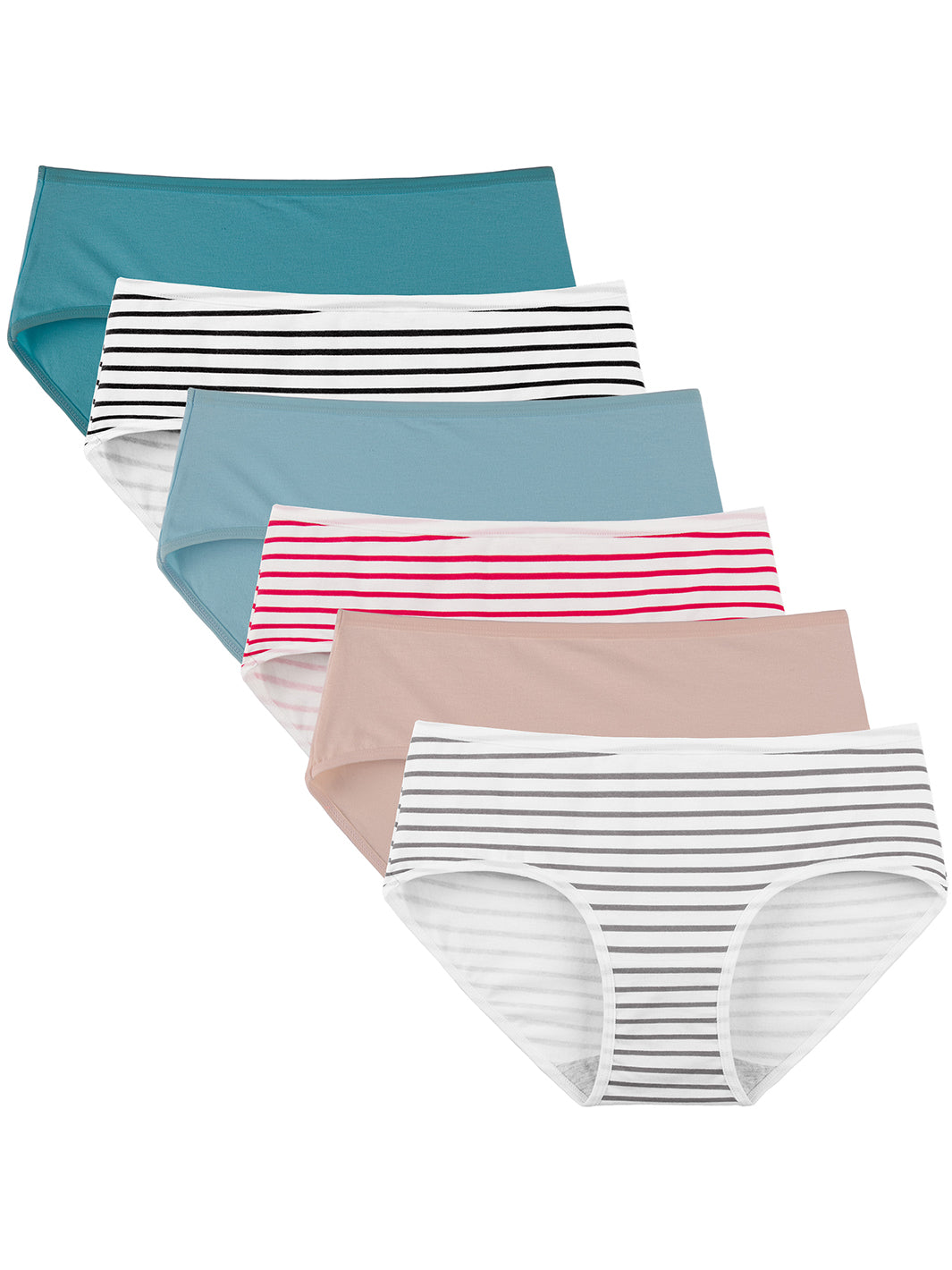 INNERSY Women's Mid Rise Tagless Plain Color Full Coverage Cotton Hipster Panties  6-Pack(Afterglow,X-Small : : Clothing, Shoes & Accessories