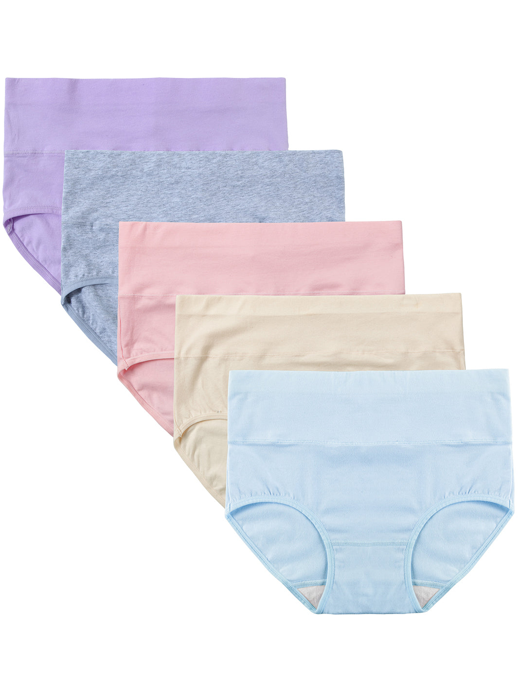 INNERSY Women's Plus Size XL-5XL Cotton Underwear High Waisted Briefs  Panties 4-Pack