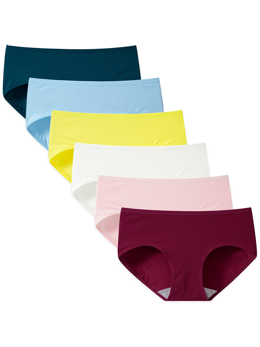 Buy Rupa Women's Cotton Hipsters Regular Solid Panties Pack of 6 Plain P6  90_Assorted at