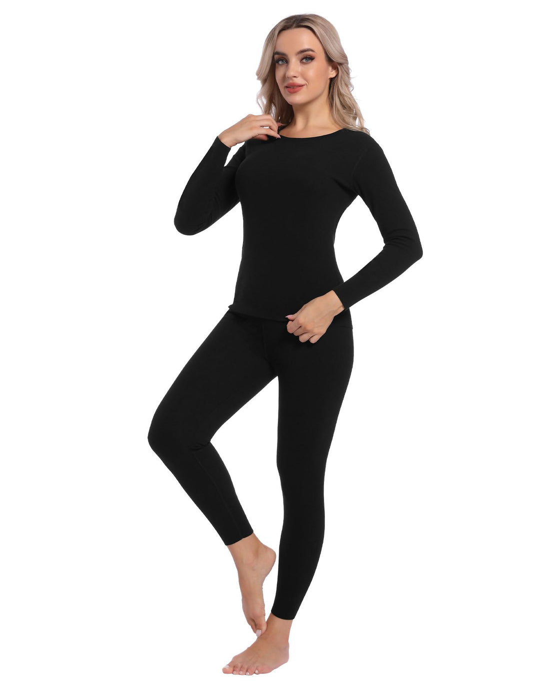 INNERSY Womens Thermal Underwear Set Stretch Base Layer Long